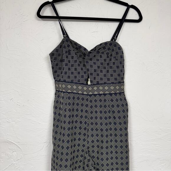 Anthropologie Elevenses Remy Grey Cropped Wide Leg Jumpsuit Womens 0P Sleeveless - Picture 7 of 13
